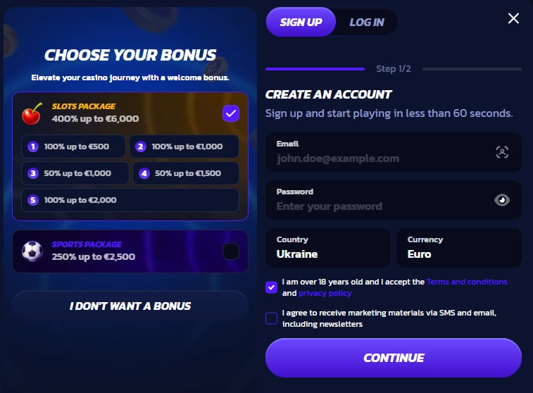 rapter casino sign up